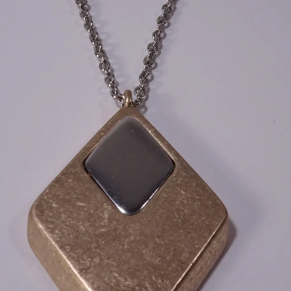 Ann taylor LOFT Gold Silver Pendant Necklace NWT 39.50